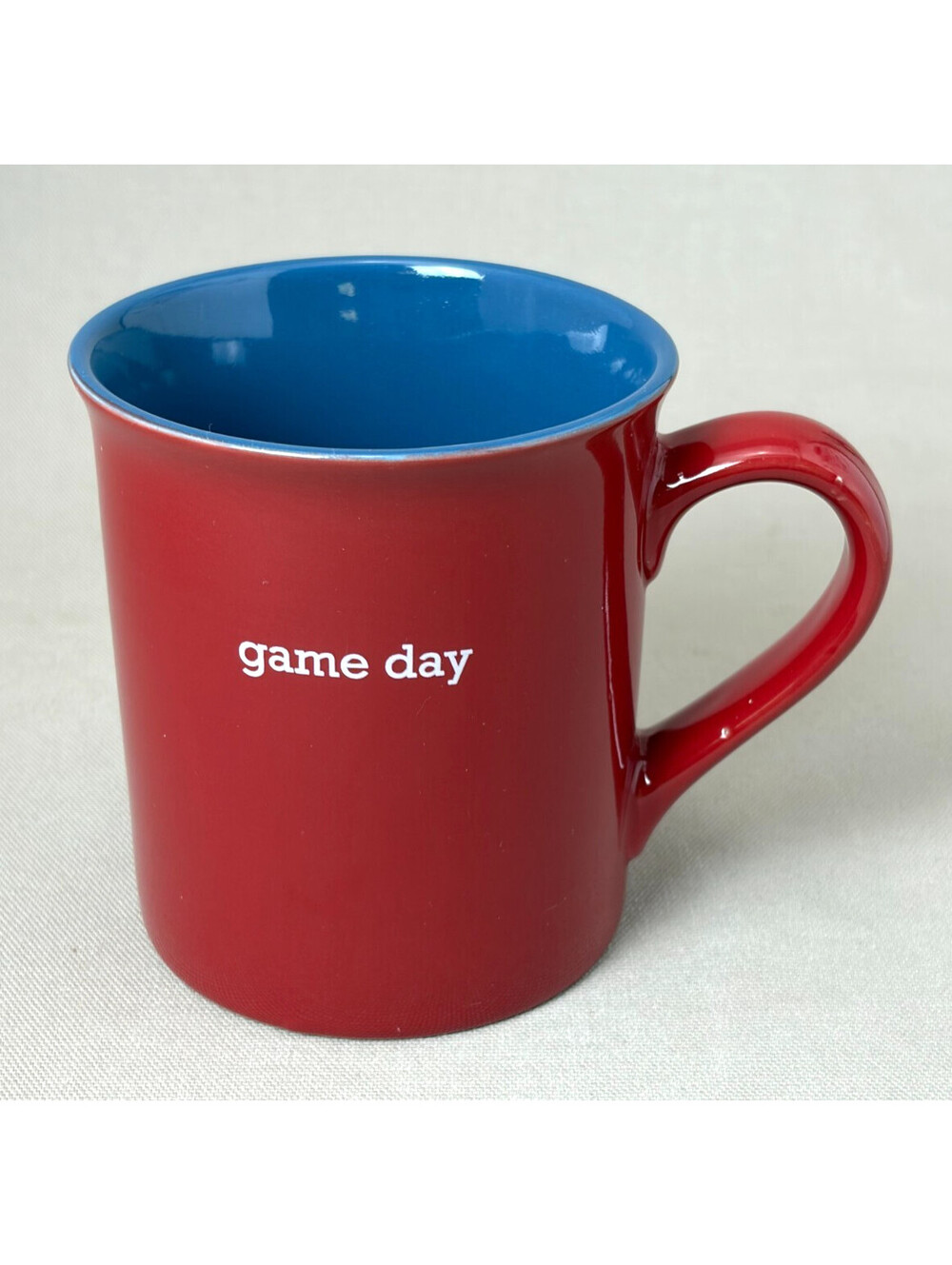 Love Your Mug Game Day Coffee Mug Red Blue Two Tone Ceramic Sports Fan Cup 12oz